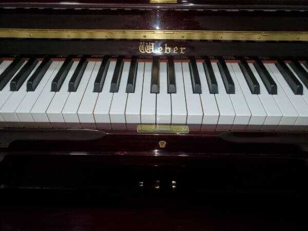 1993 Weber W-48 Professional Upright Piano Center Keys