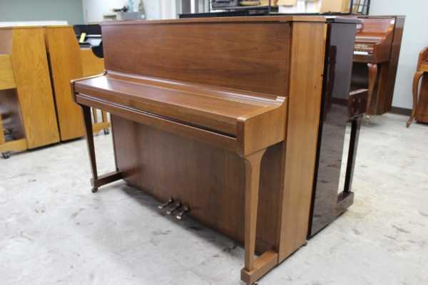 1987 Schimmel 45 Walnut Satin Studio Upright Piano closed
